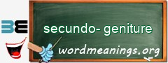 WordMeaning blackboard for secundo-geniture